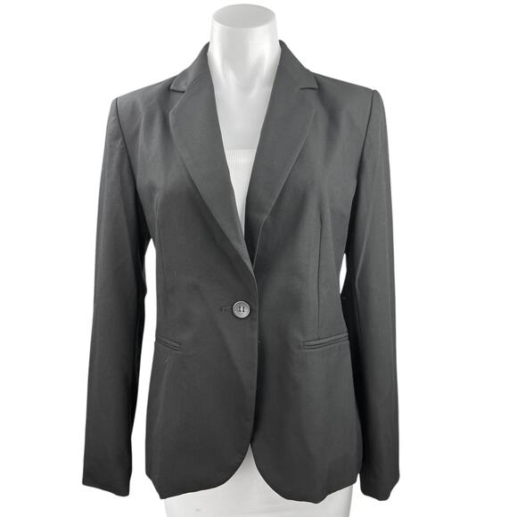 Zara Black One Button Notch Collar Career Business Office Blazer Coat Jacket 6 - Picture 1 of 4